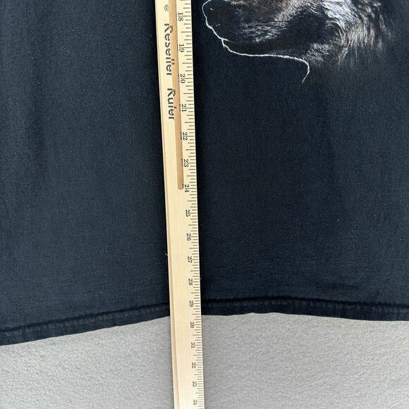 Y2K American Legacy Wolf Double Sided Black Tshirt Mens 2XL Native American VTG - Picture 5 of 7